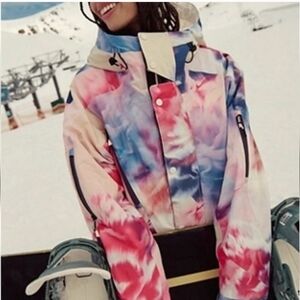 Free People On the Ascend Ski Jacket Tye Dye Hooded Jacket  NWT Medium